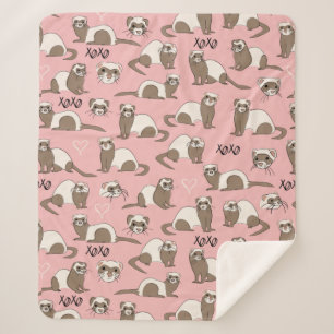 Love Ferrets - Pink Sherpa Blanket
