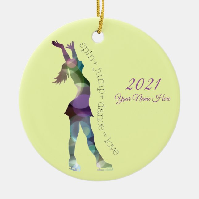 Love Figure  Skating Ornament (Front)