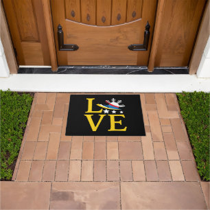 Love - Filipino Flag Typography Art Doormat