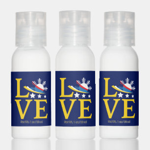 Love - Filipino Flag Typography Art Hand Lotion