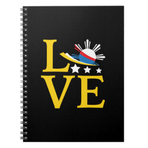 Love - Filipino Flag Typography Art Notebook