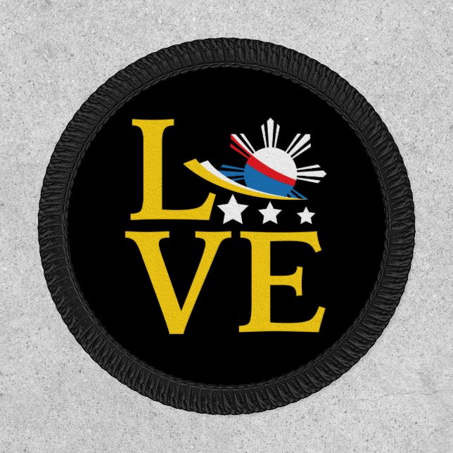 Love - Filipino Flag Typography Art Patch (Front)