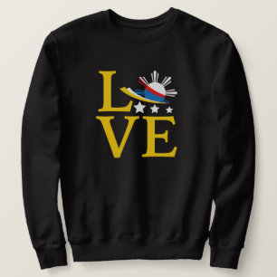 Love - Filipino Flag Typography Art Sweatshirt
