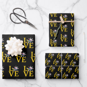 Love - Filipino Flag Typography Art Wrapping Paper Sheets