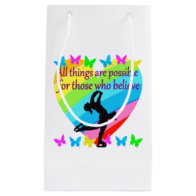LOVE FILLED INSPIRATIONAL FIGURE SKATING DESIGN SMALL GIFT BAG (Front)