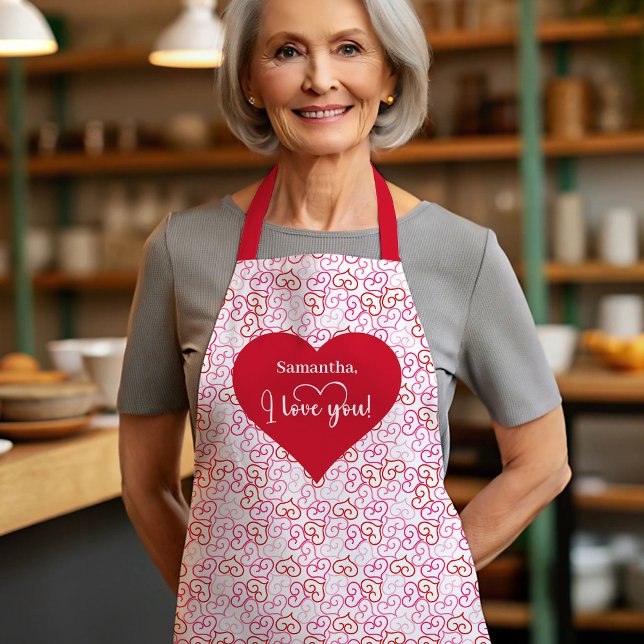Love Filled Kitchen Personalized Valentine Apron (Love Filled Kitchen Personalized Valentine Apron)