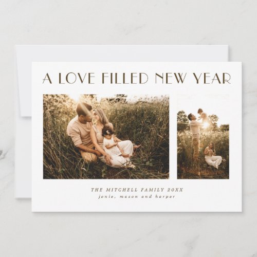 Love filled New Year Photo Holiday Card