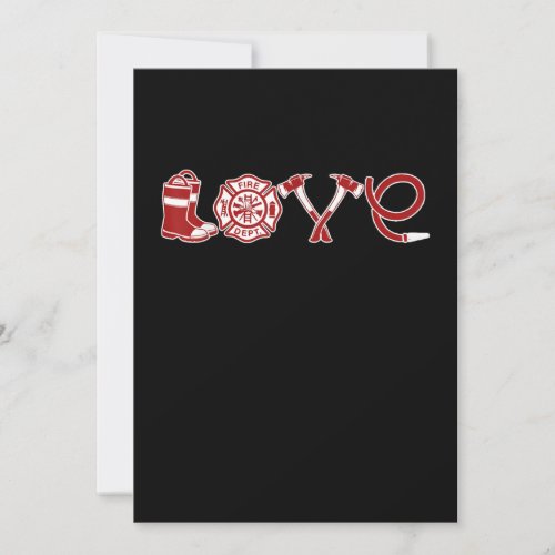 Love Firefighter Valentines Day  Firefighter Wife Holiday Card