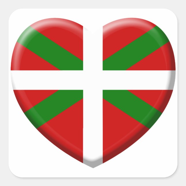 love flag Basque country Square Sticker (Front)