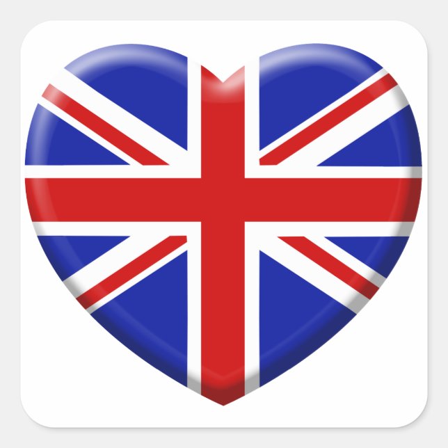 Love flag England Square Sticker (Front)