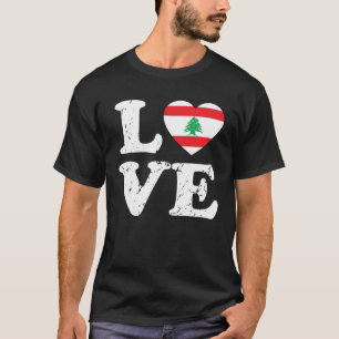 Love Flag of Lebanon Costume Lebanese  Mom Dad T-Shirt