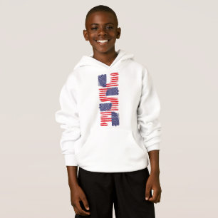 LOVE FLAG USA/USA TEXT BRUSH STROKE BY MASANSER P HOODIE