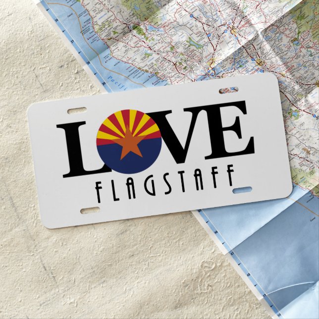 LOVE Flagstaff Arizona License Plate (In Situ)
