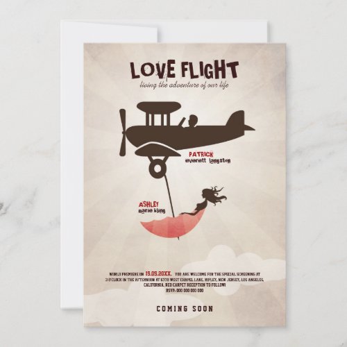 LOVE FLIGHT  Wedding Invitation