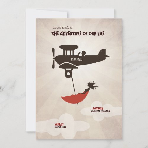 LOVE FLIGHT  Wedding Invitation