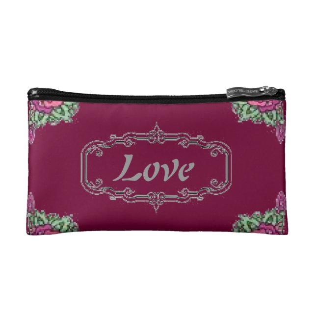 Love Floral Cosmetic Bag (Front)
