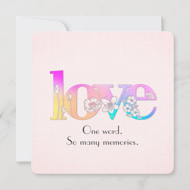 LOVE Floral Design for Wedding Vow Renewal Invitation (Front)