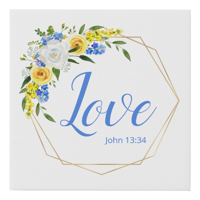 Love Floral Faux Canvas Print (Front)