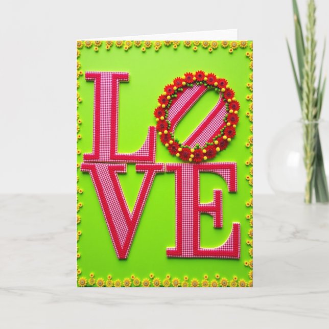 Love Floral Wreath Bold Design Card (Front)
