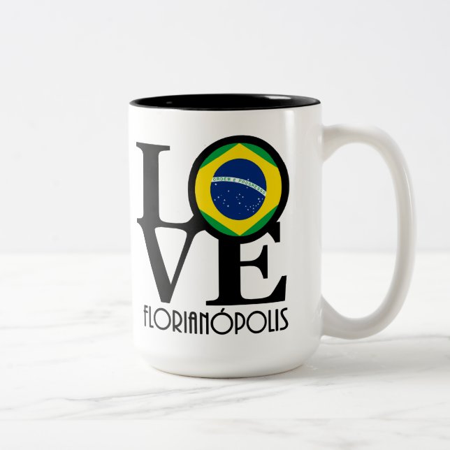 LOVE Florianópolis Two-Tone Coffee Mug (Right)
