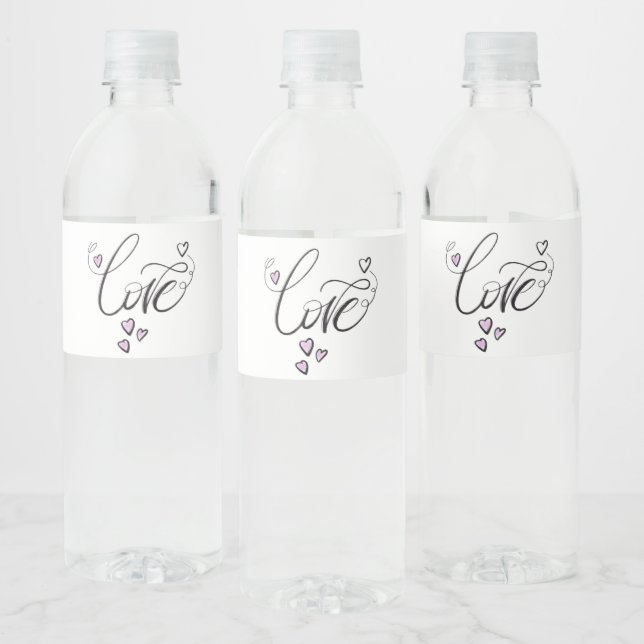 Love Flow | Elegant Minimalist Custom Water Bottle Label (Bottles)