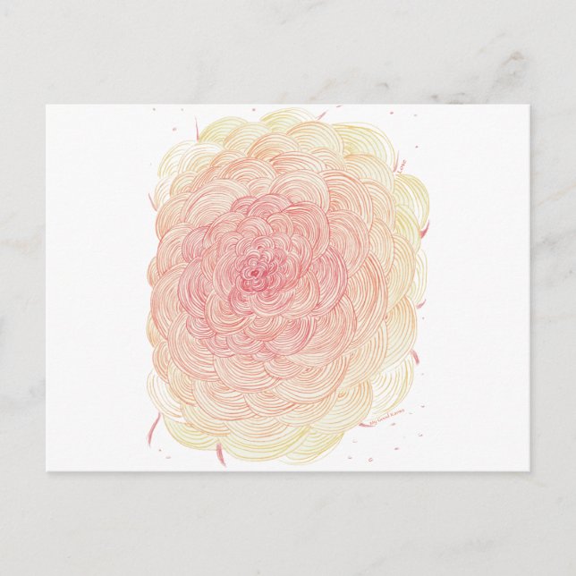 Love, flower, and heart for good karma postcard (Front)