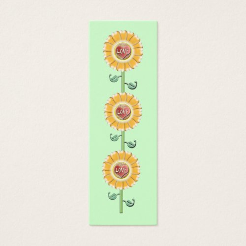 Love Flower Bookmark Business Card Templates
