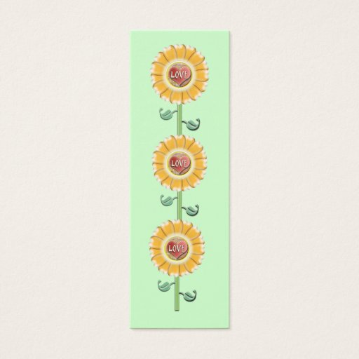 Customizable Love Flower Bookmark Business Card Templates