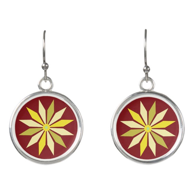 LOVE  FLOWER GIFT GIRLFRIEND WIFE VALENTINE EARRINGS (Front)