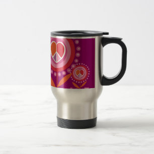LOVE flower peace sign Travel Mug