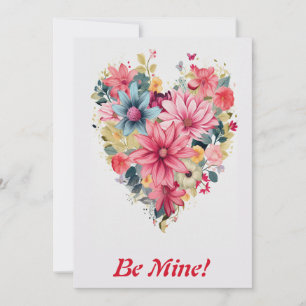 Love Flower Rainbow Heart 3 Personalized Holiday Card