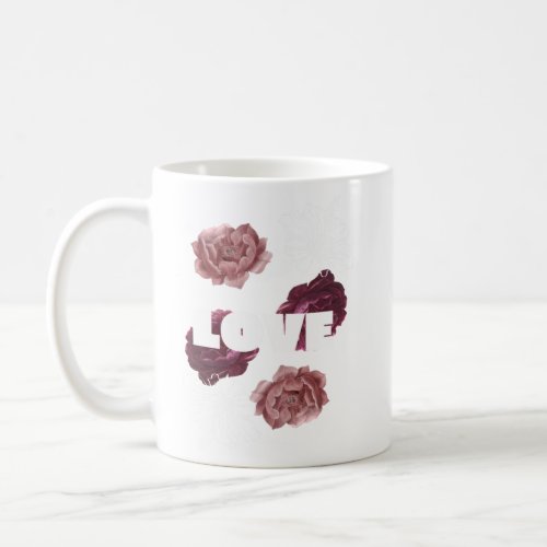 Love flower  rose stylish purple girly  chic  coffee mug