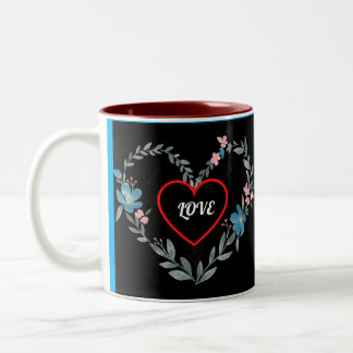 Love Flower Two-Tone Coffee Mug