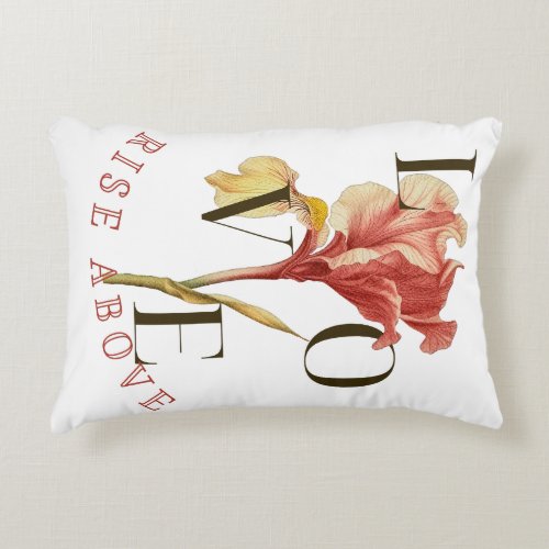 Love Flower with Rise Above Motivational  Accent Pillow