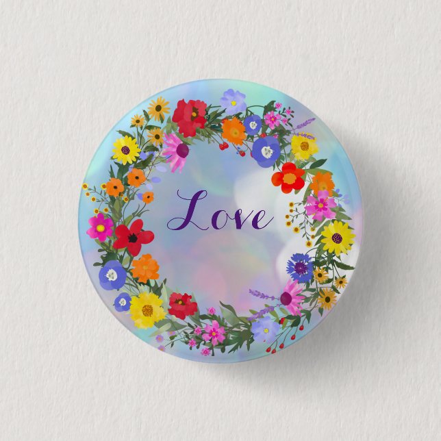 Love Flowers Custom Buttons (Front)