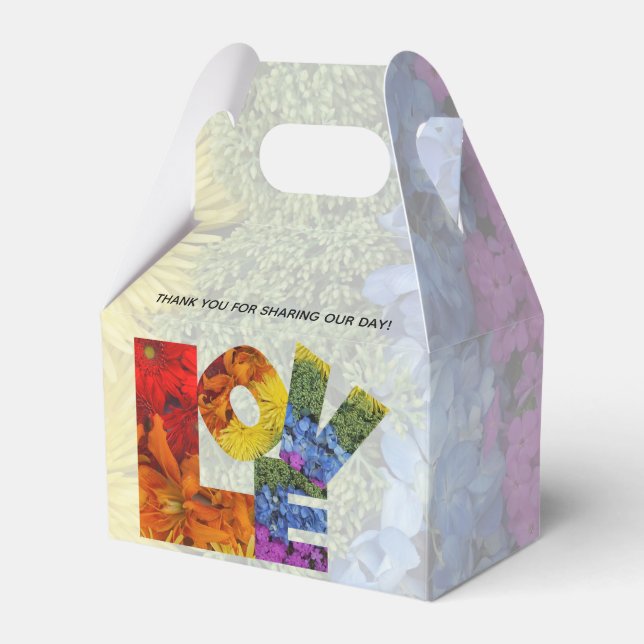 LOVE Flowers Same-Sex Wedding Collection Favor Boxes (Front Side)