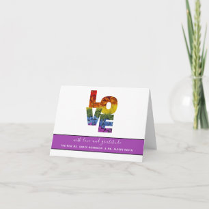 LOVE Flowers Same-Sex Wedding Collection Letterpress Thank You Card