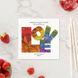 LOVE Flowers Same-Sex Wedding Collection Napkins