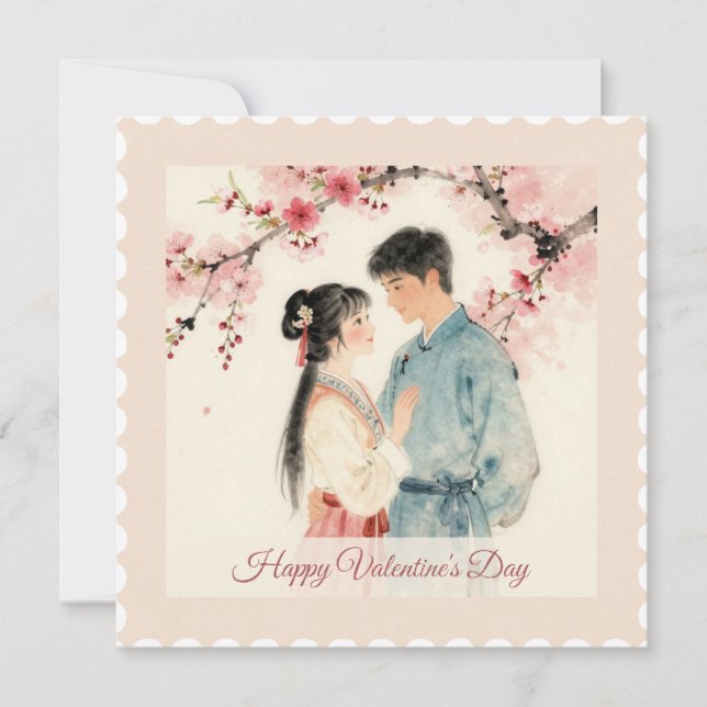 Love & Flowers – Vintage Valentine’s Day Card (Front)