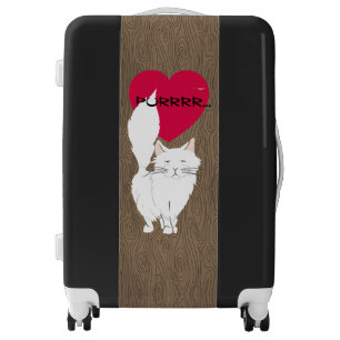 Love Fluffy White Cat Traveling Companion Luggage