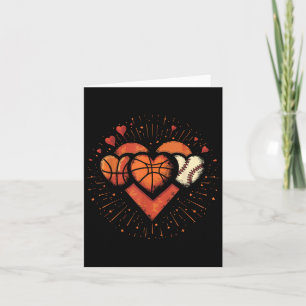 Love Football Basketball Baseball Valentine’s Day  Card