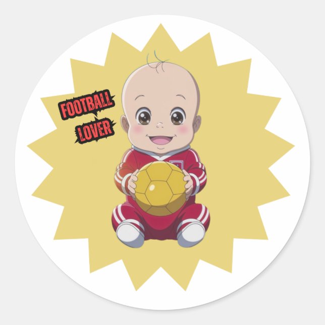 Love football  classic round sticker (Front)