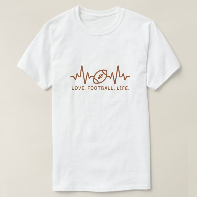 Love Football Life Heartbeat Tee (Design Front)