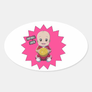 Love football  oval sticker