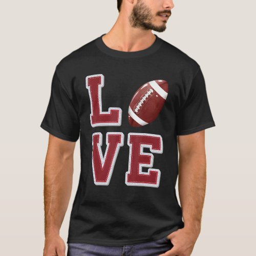 Love Football Retro Vintage Matching Game Day Foot T_Shirt