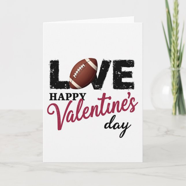 Love Football Valentines Day Card (Front)