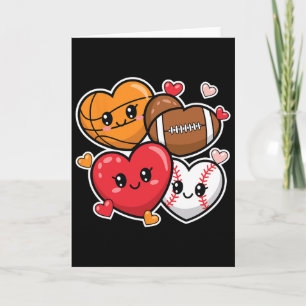 Love Footll Sketll Valentine’s Day Boys And Men Card