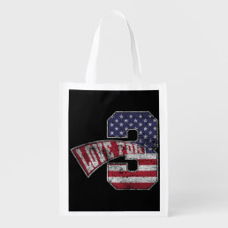 Love For 3 Vintage Grungy Version  Grocery Bag