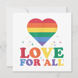 Love For All LGBTQ Rainbow Pride Gay Lesbian LGBT  Thank You Card