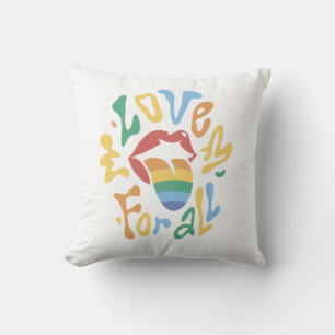 Love For All Rainbow Mouth Throw Pillow